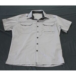 Motorfist Mens Short Sleeve Button Up Shirt Gray Outdoor Work Utility Size M